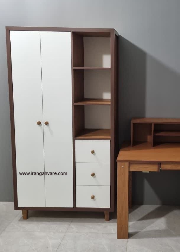 کمد دو درب و ۳ طبقه و ۳ کشو مدل آماندا