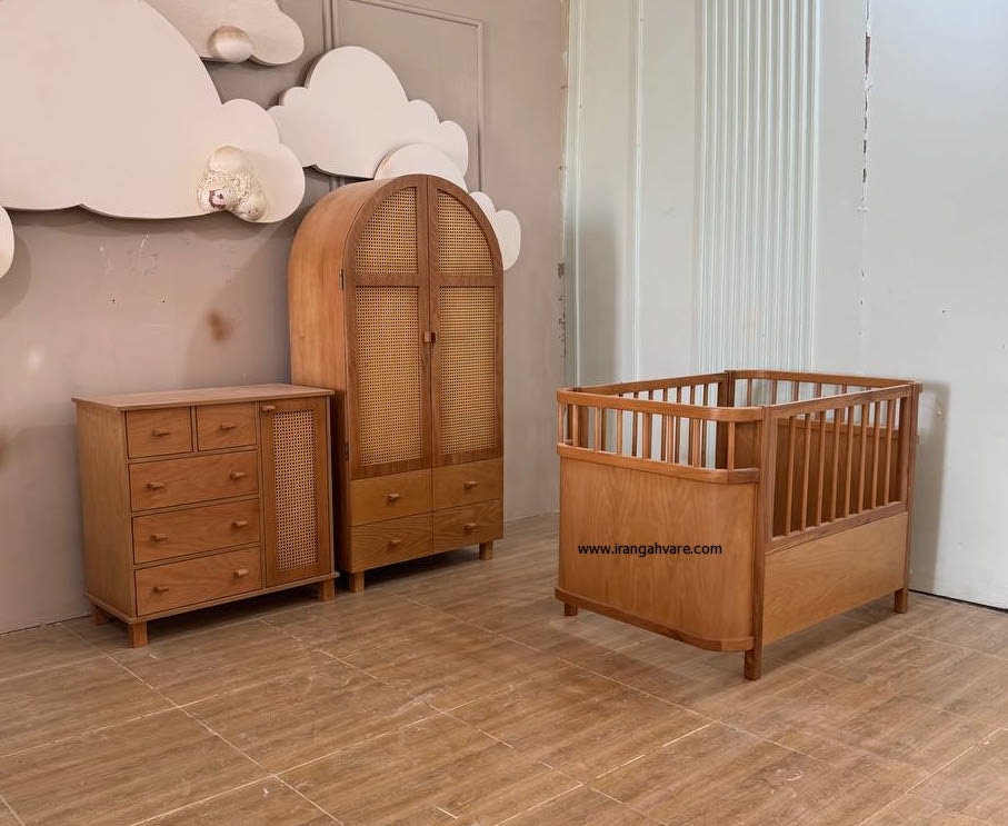ست سه تیکه چوبی حصیری کد T