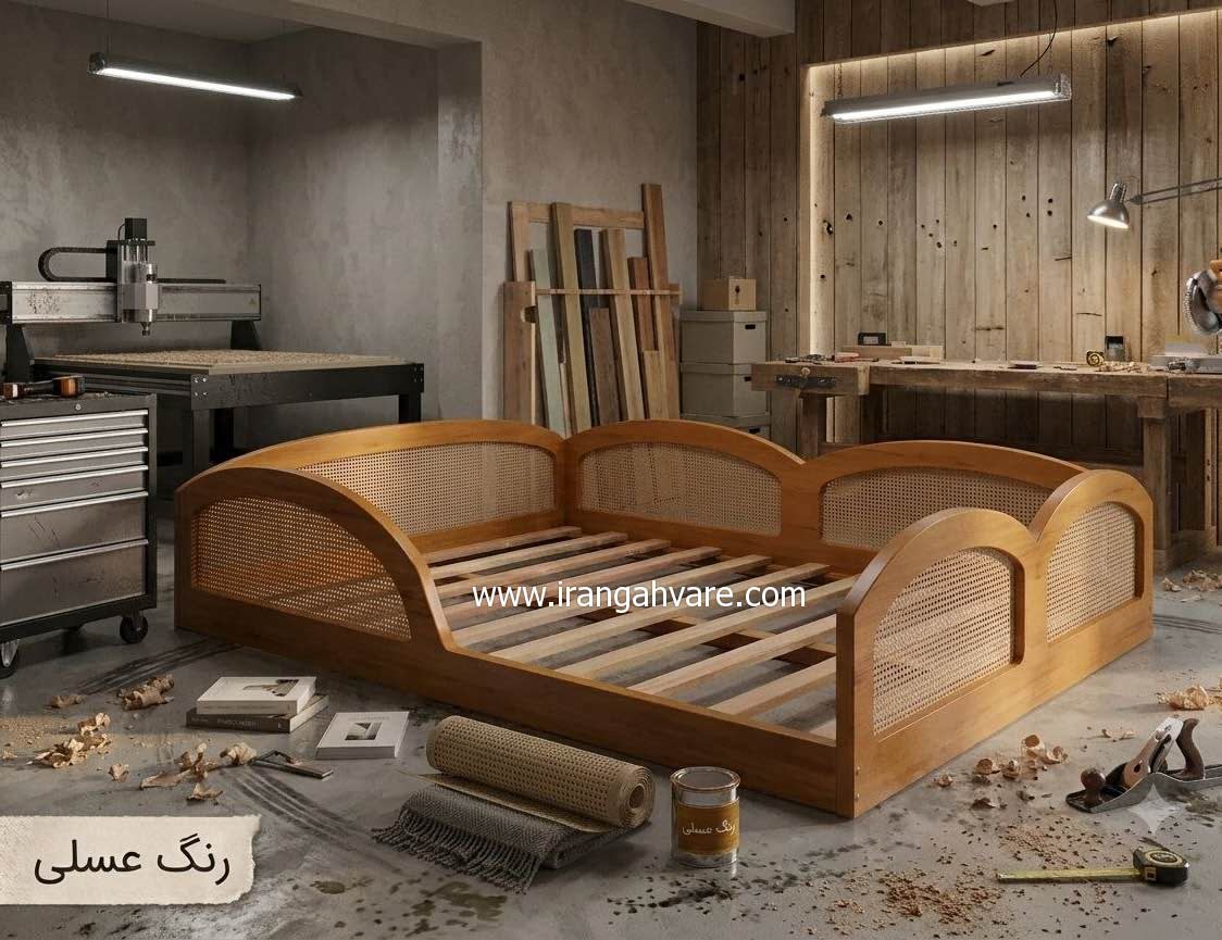 تخت مونته سوری چوب و حصیر | تخت حصیری کودک و نوجوان