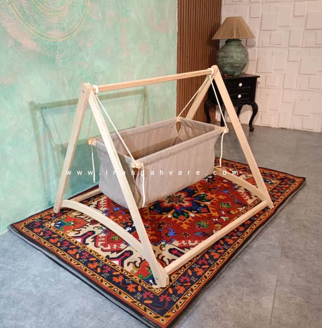 گهواره ننو کودک چوبی مدل سنتی